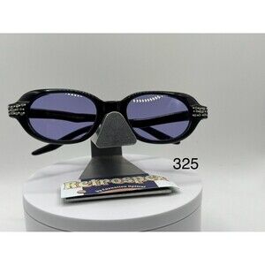 Vintage Sunglasses 1950s Style Purple Lens Black Plastic Rhinestone Frame 1950s